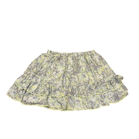 Prose & Poetry Womens Tiered Ruffle Mini Skirt In Multicolor Abstract Print Gree - Picture 1 of 3